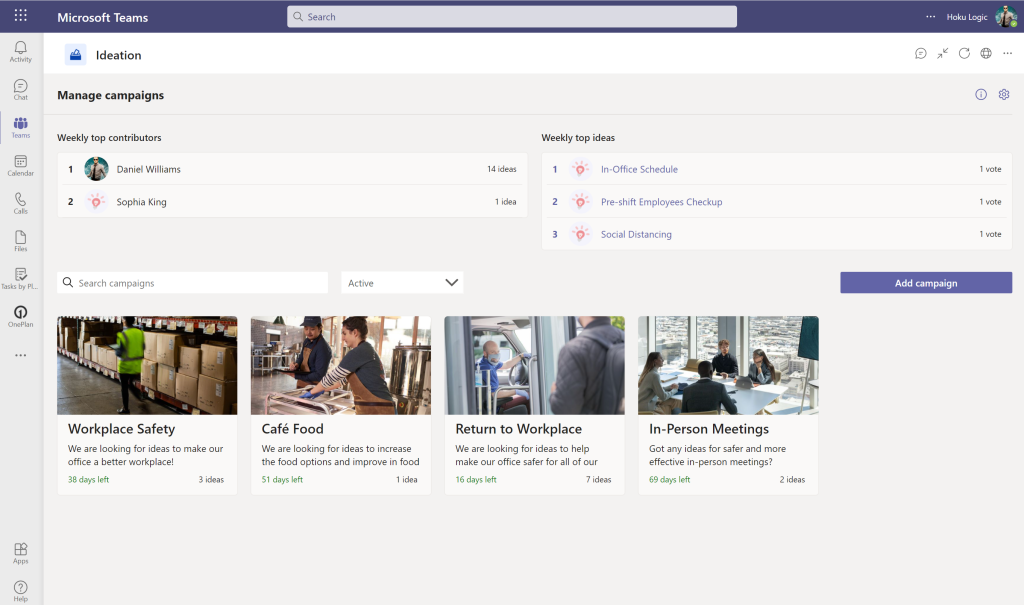 Ideation in Microsoft Teams